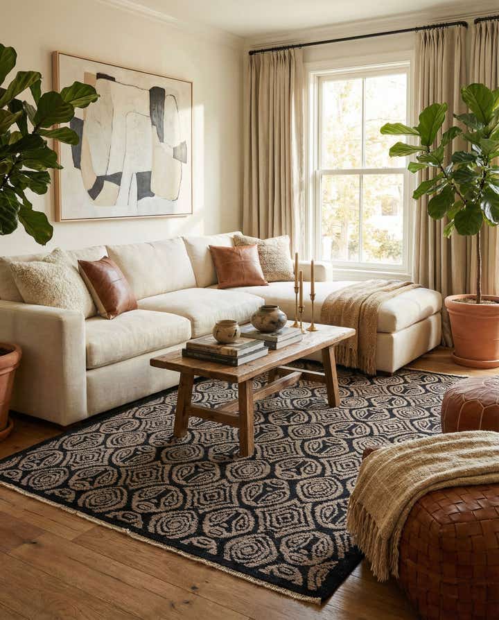 6' 2 x 9' 6 Hand Knotted Moroccan Wool Rug