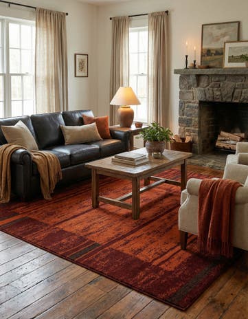 Terracotta Equinox Square Rug