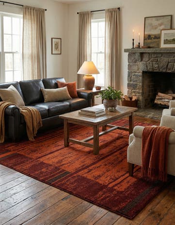 Terracotta Equinox Square Rug