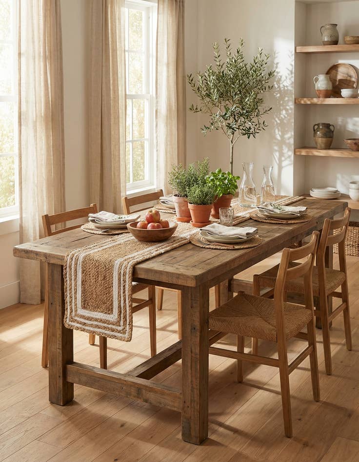 Detail image of  1' 2 x 6' 1  Hand Braided Jute Table Runner Rug