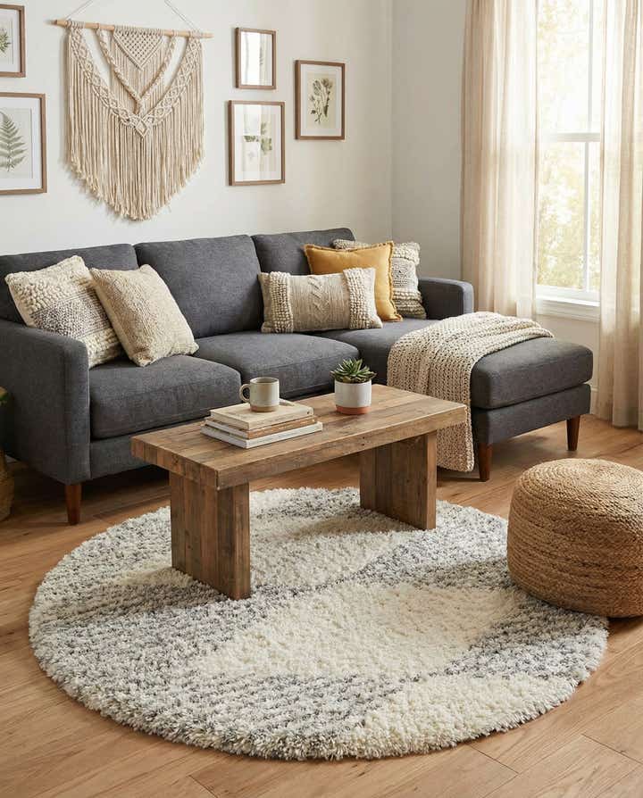 5' x 5' Infinity Shag Round Rug