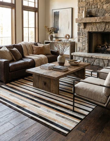 5' 1 x 7' 11 Cowhide Stocks Rug