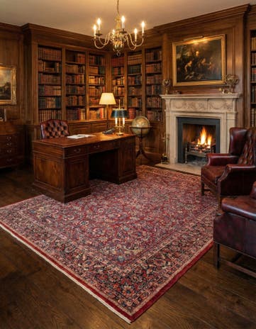 12' 4 x 19' 10 Hand Knotted Sarough Persian Wool Rug