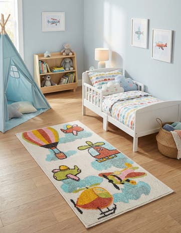 2' 2 x 4' Airplanes Whimsy Kids Runner Rug