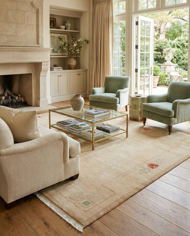 Detail image of 6' 6 x 9' 9 Hand Knotted Darya Wool Rug