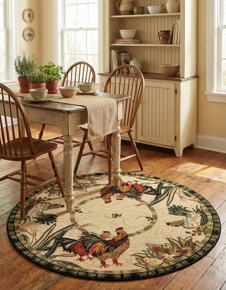 Detail image of  3' x 3' Pastoral Round Rug