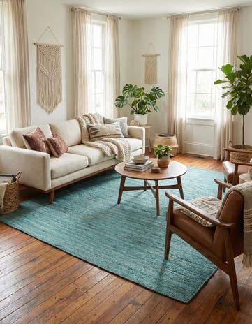 8' x 10' Handmade Braided Jute Rug