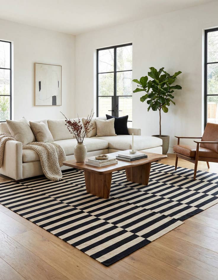 Detail image of 8' 3 x 11' 1 Hand Woven Kilim Modern Wool Rug