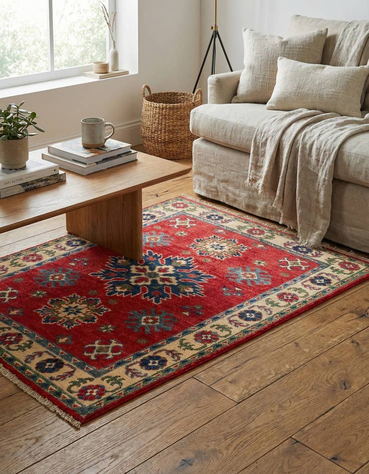 Detail image of 2' 10 x 4'  Hand Knotted Kazak Rug