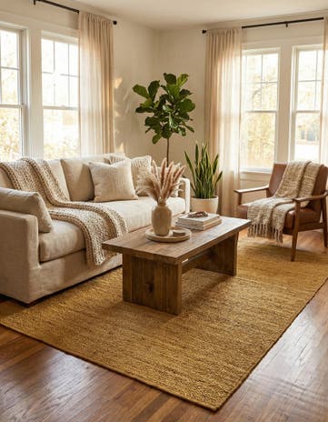 8' x 8' Handmade Braided Jute Square Rug