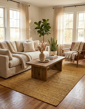 8' x 8' Handmade Braided Jute Square Rug