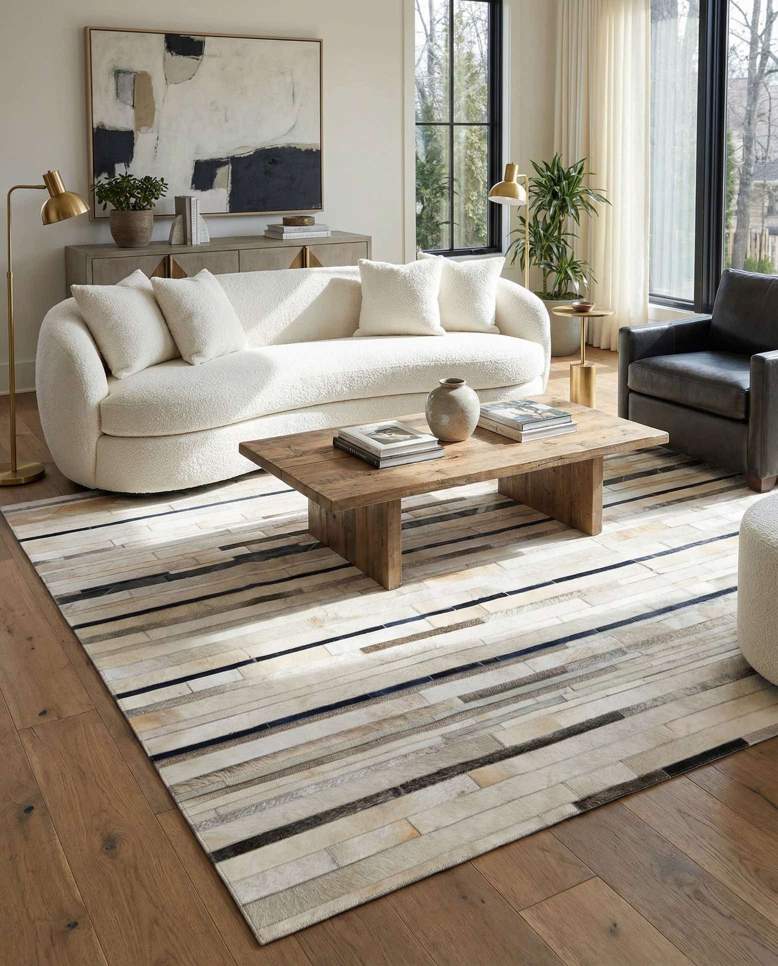 4' 11 x 7' 8 Cowhide - Patchwork Rug
