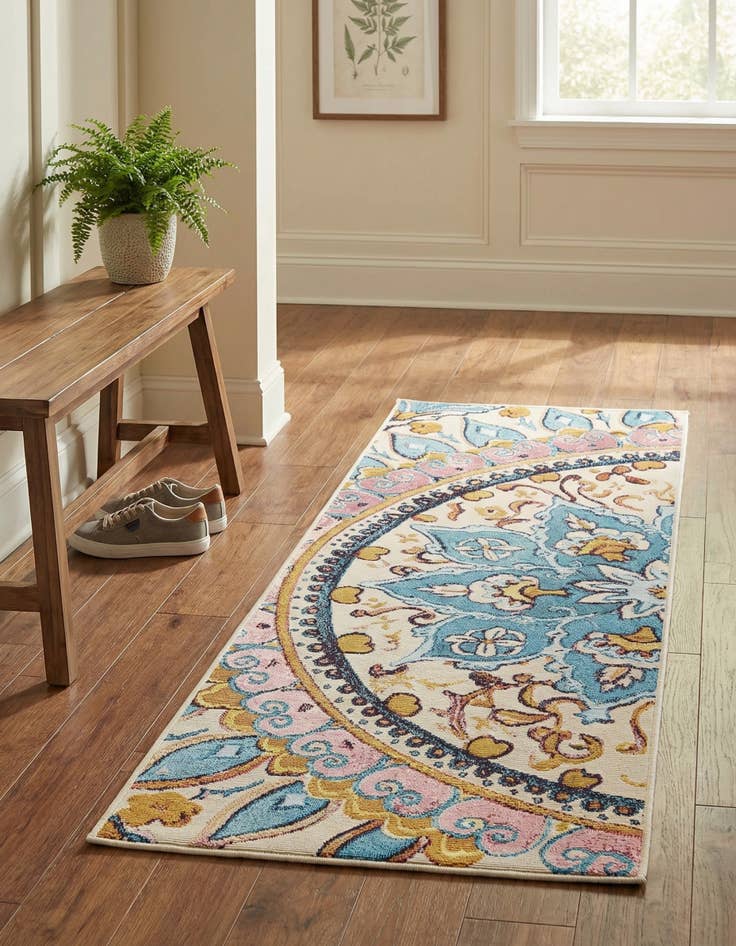 Detail image of  2' x 6'  Washable Traditional Indoor / Outdoor Runner Rug