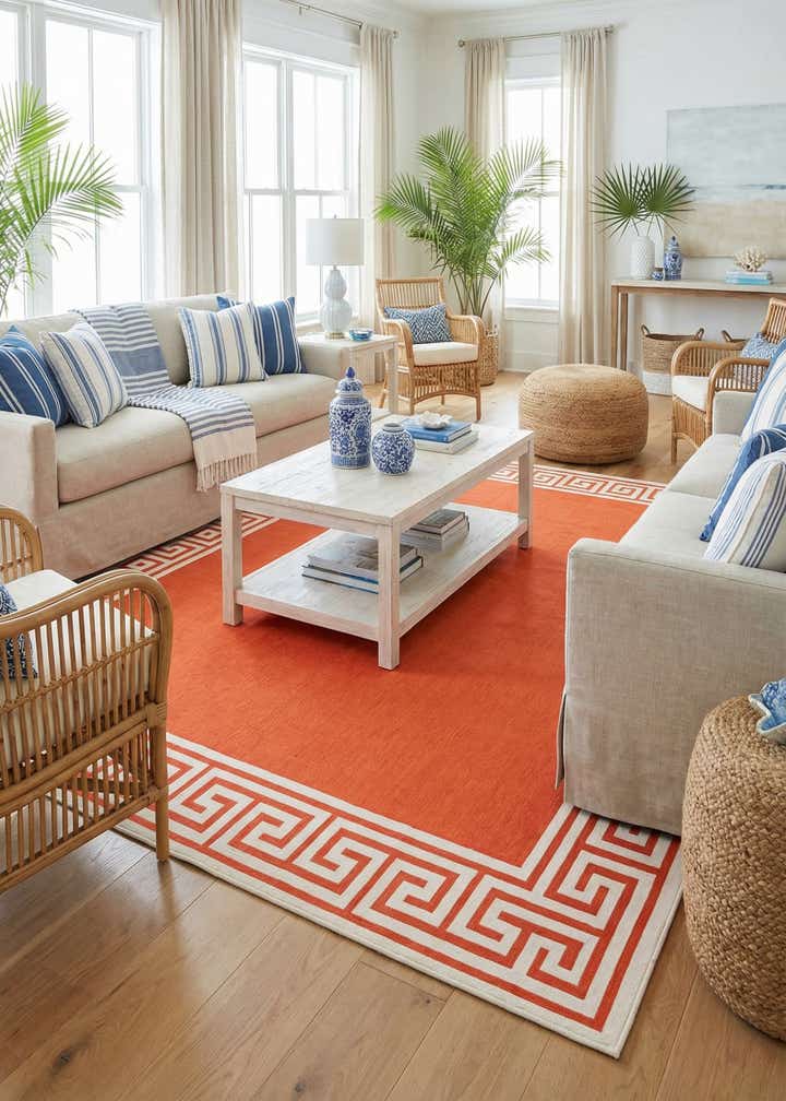 7' 10 x 10' Easy-Clean Coastal Indoor / Outdoor Rug