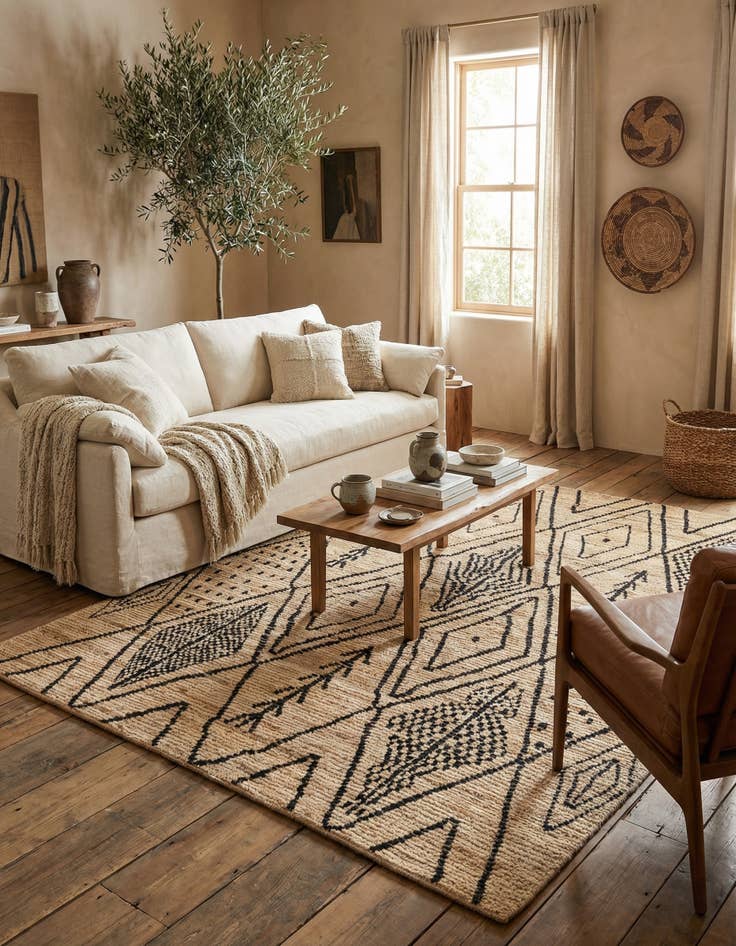 Detail image of  5' 9 x 7' 6  Hand Knotted Moroccan Wool Rug