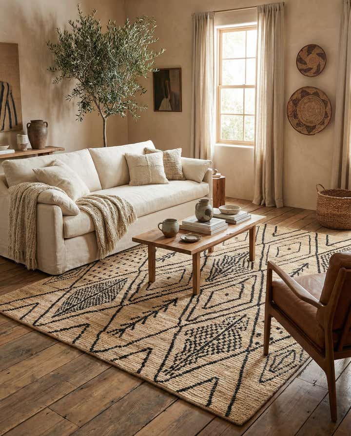 5' 9 x 7' 6 Hand Knotted Moroccan Wool Rug