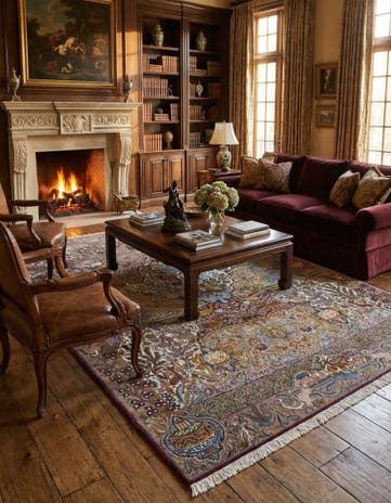 9' 10 x 12' 9 Hand Knotted Kashmar Persian Wool Rug