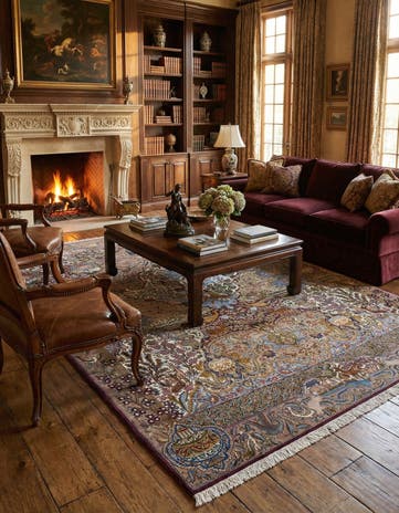 9' 10 x 12' 9 Hand Knotted Kashmar Persian Wool Rug