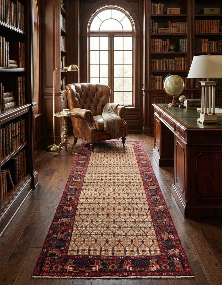 Detail image of 5' 4 x 14' 10 Hamedan Wool Runner Rug