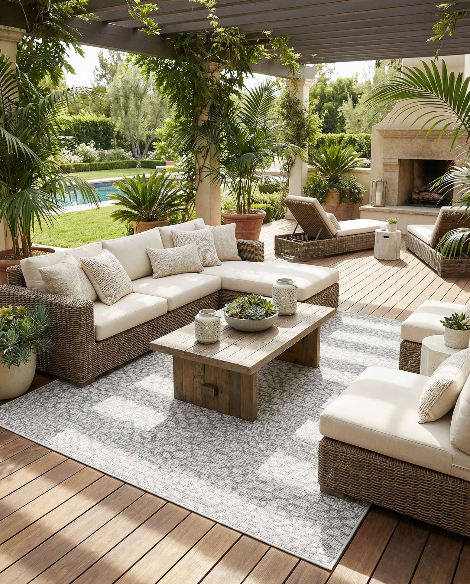 7' 10 x 7' 10 Easy-Clean Safari Indoor / Outdoor Square Rug