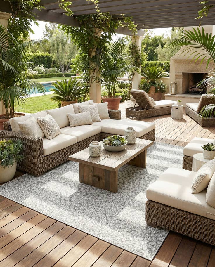 Detail image of 7' 10 x 7' 10 Easy-Clean Safari Indoor / Outdoor Square Rug