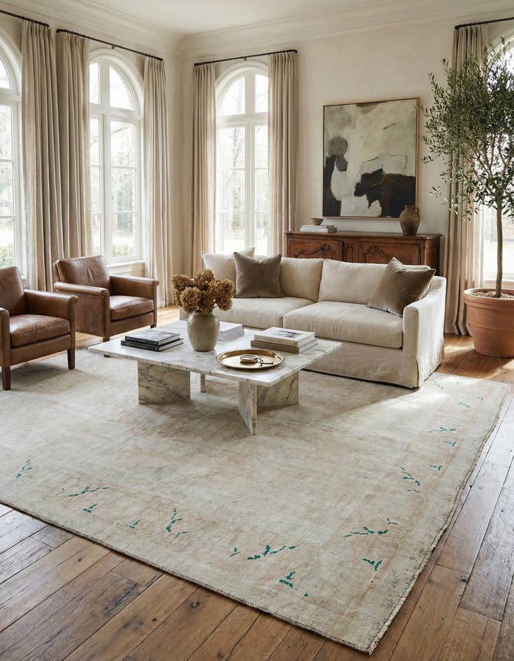 Detail image of 9' 8 x 12' 1  Hand Knotted Ultra Vintage Persian Wool Rug