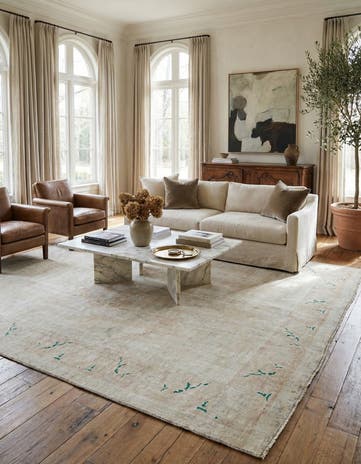 9' 8 x 12' 1 Hand Knotted Ultra Vintage Persian Wool Rug