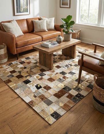 4' 1 x 6' 1 Cowhide - Patchwork Rug