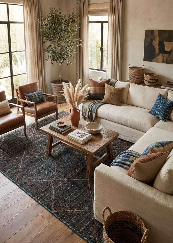 8' 1 x 10' 6 Hand Knotted Moroccan Wool Rug