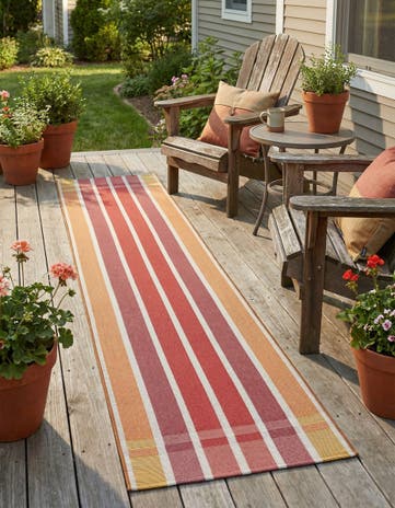 2' x 8' Easy-Clean Ribbon Indoor / Outdoor Runner Rug