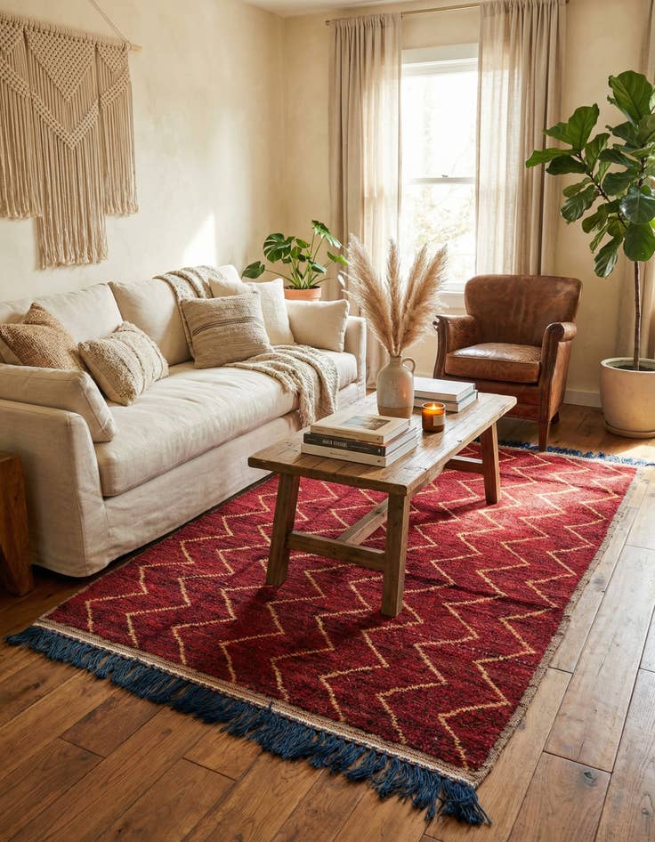 Detail image of 5' x 8' 4  Hand Knotted Moroccan Wool Rug