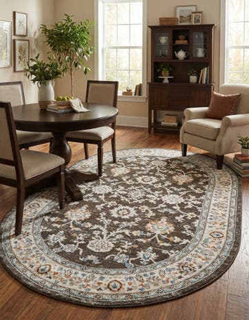 Fume Gray Charlotte Oval Rug