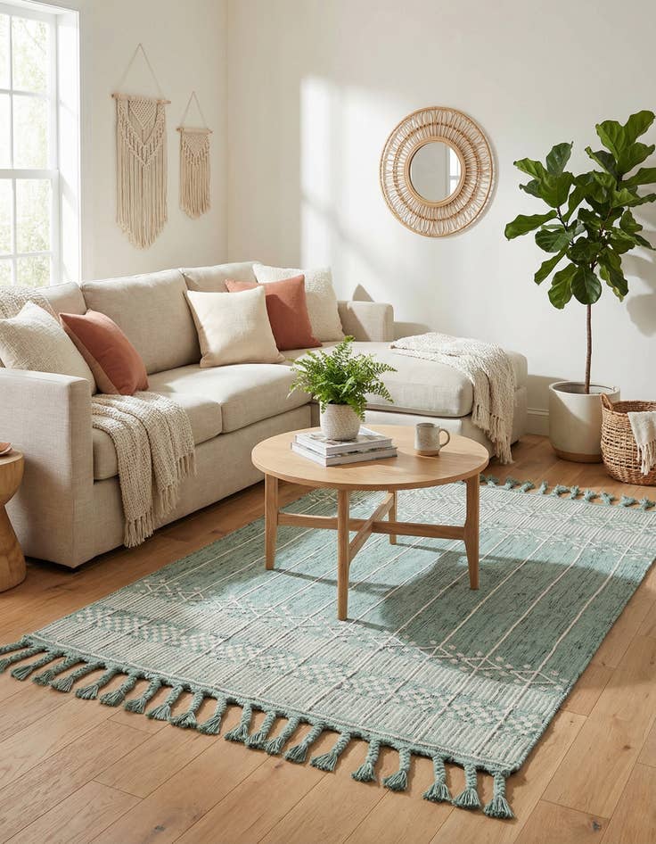 Detail image of 5' 1 x 8'  Washable Eco Bohemian Indoor / Outdoor Rug