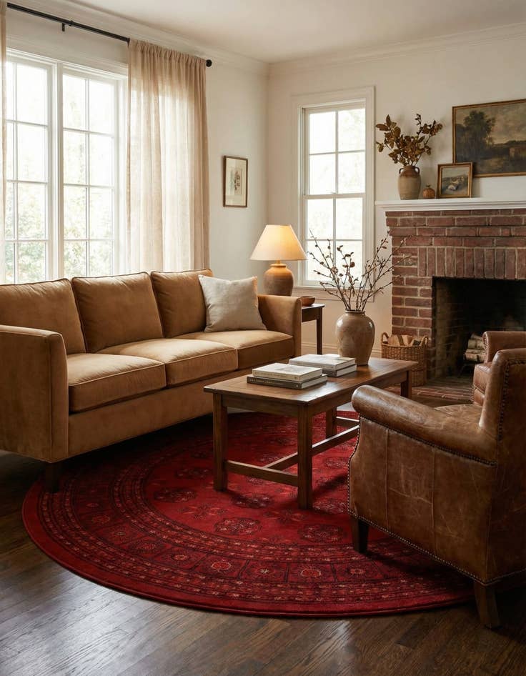 Detail image of  5' 3 x 5' 3 Bokhara Round Rug