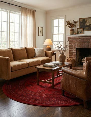 Red Bokhara Round Rug