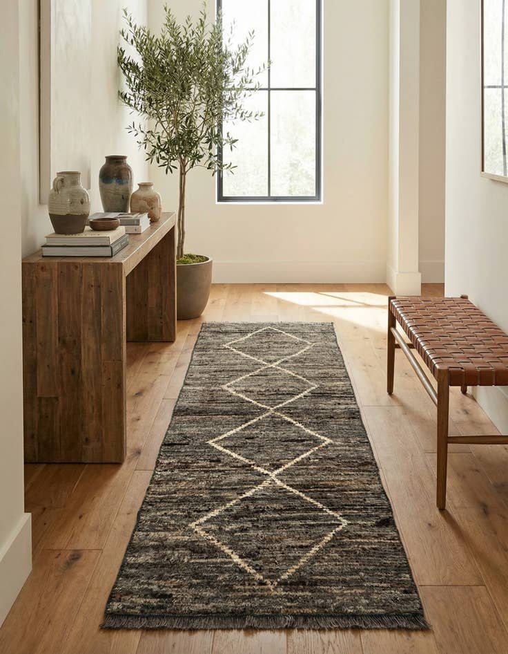 Detail image of  3' 2 x 9' 6  Hand Knotted Moroccan Wool Runner Rug