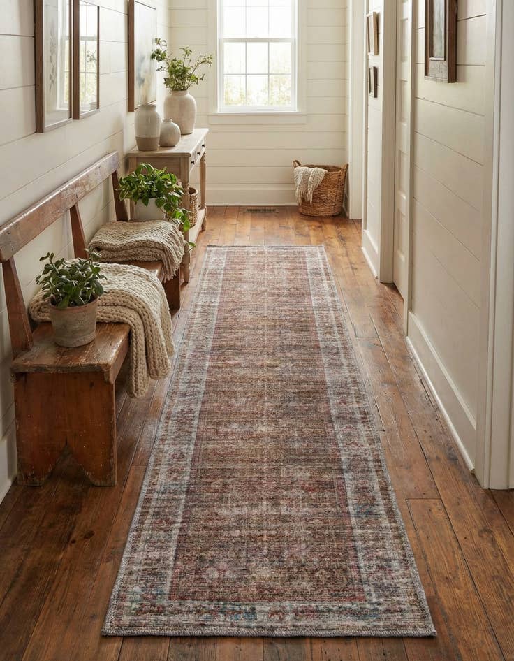 Detail image of  2' x 10'  Washable Nostalgia Runner Rug