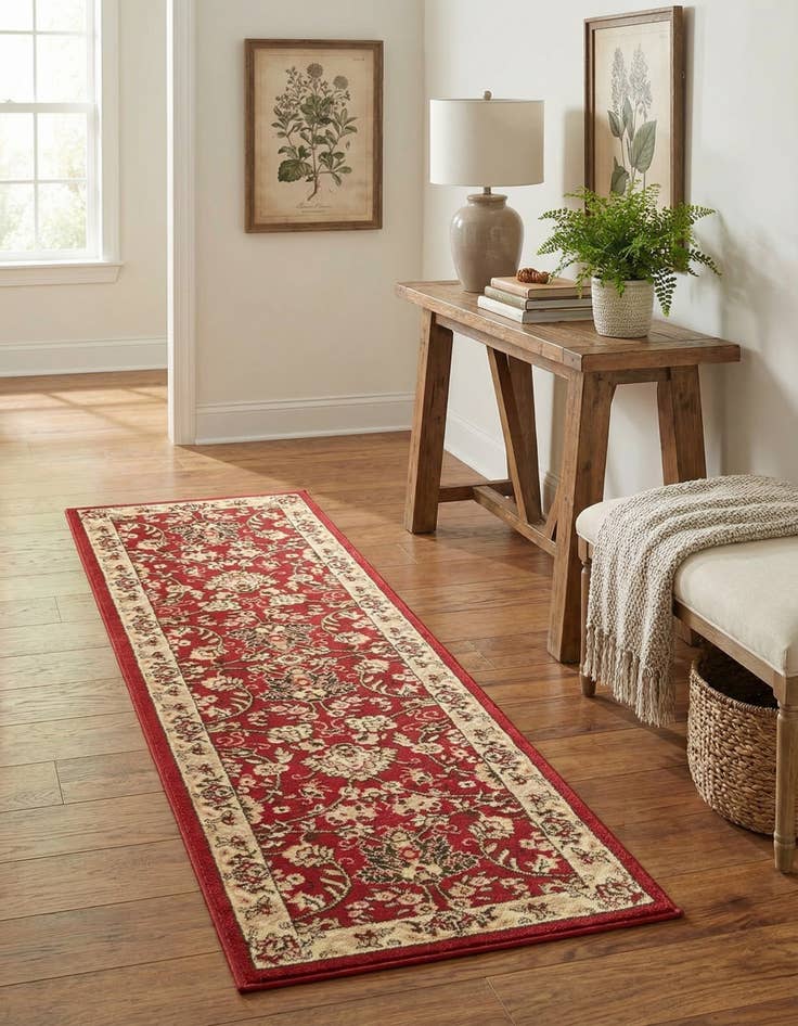 Detail image of 2' x 8' 2 Kashan Design Runner Rug