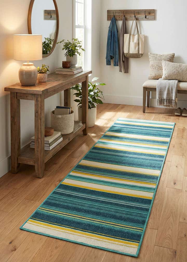 2' x 8' Easy-Clean Border Indoor / Outdoor Runner Rug