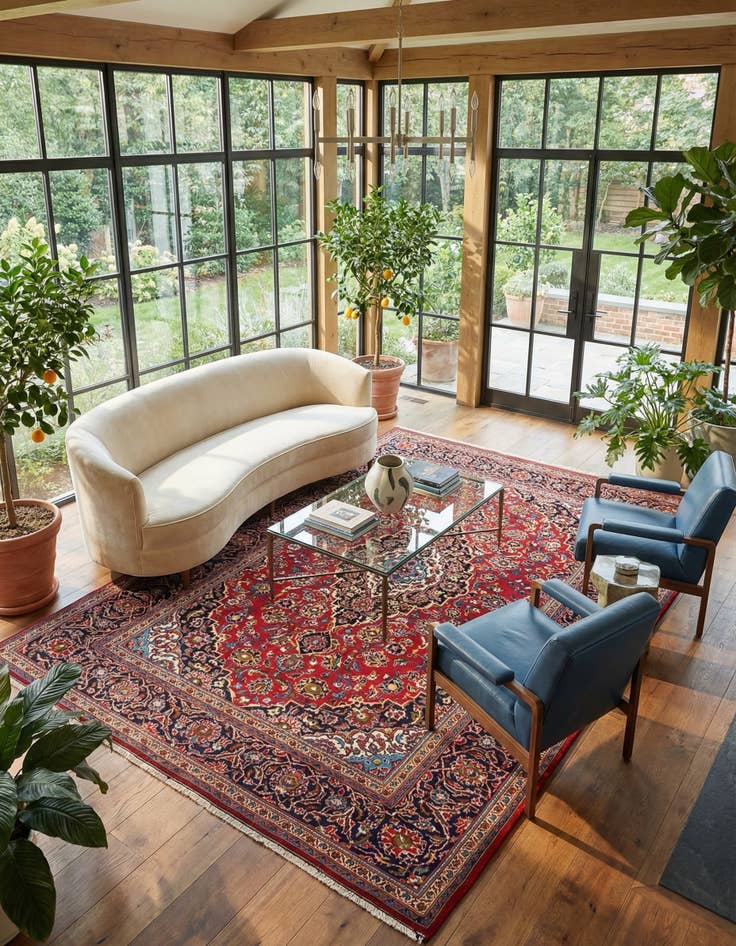 Detail image of  8' 2 x 11' 9 Kashan Wool Rug