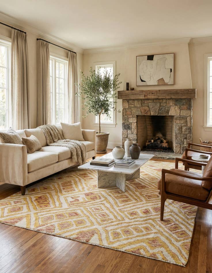 Detail image of 9' 7 x 14' 3  Hand Knotted Darya Wool Rug