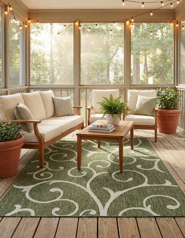6' x 9' Easy-Clean Botanical Indoor / Outd...