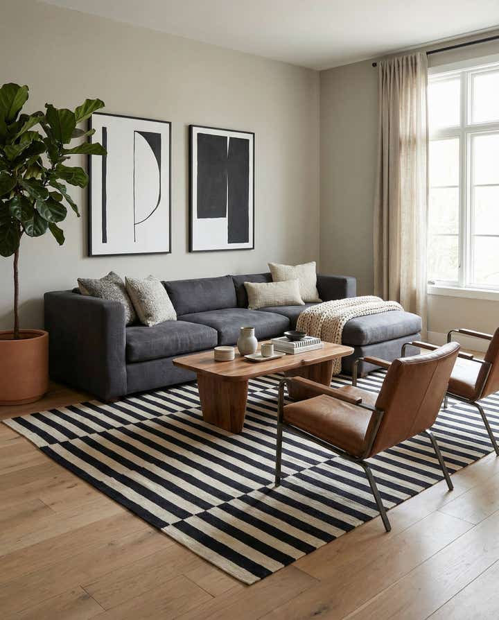 8' 7 x 9' 7 Hand Woven Kilim Modern Wool Rug