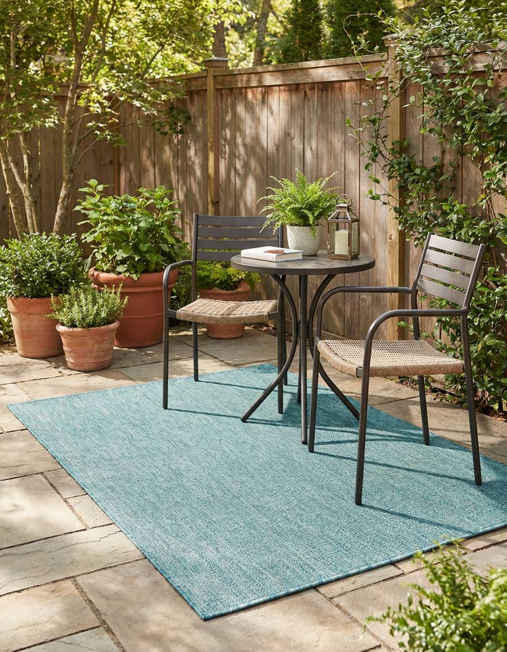 Detail image of  4' x 6'  Washable Solid Indoor / Outdoor Rug