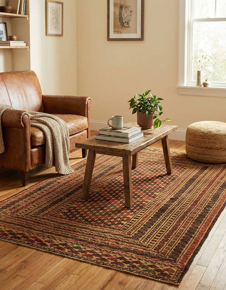 Detail image of  3' 10 x 6' 2  Hand Knotted Sumak Wool Rug