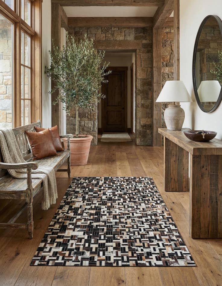 Detail image of 5' x 8' Cowhide Leather Rug