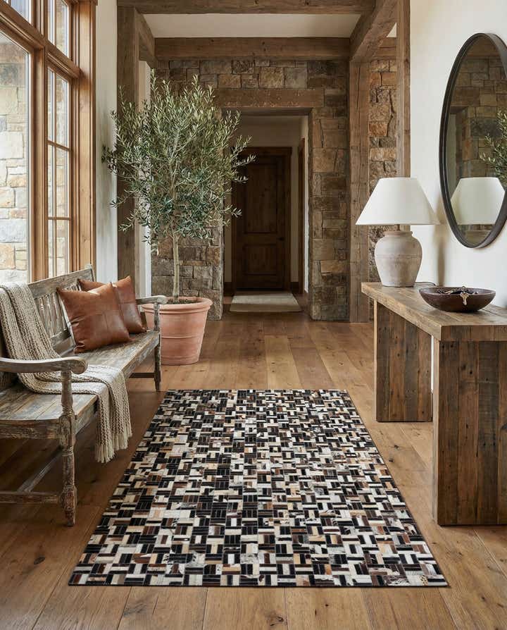 5' x 8' Cowhide Leather Rug