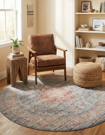 Blue Noble Round Rug
