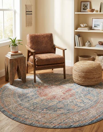 Blue Noble Round Rug