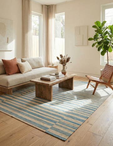 5' 7 x 7' 4 Hand Woven Kilim Modern Wool Rug